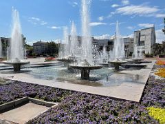 17A Colourful flowers and fountains of water at Ala-Too Square Bishkek Kyrgyzstan